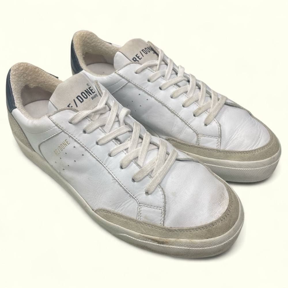 Re/Done 90’s Skate Shoes Leather, White Low Profile  Women’s Size EU 40/US 9